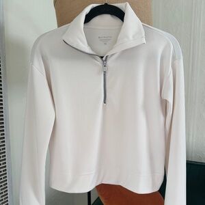 Athleta Seasoft Quarter Zip, XXS white